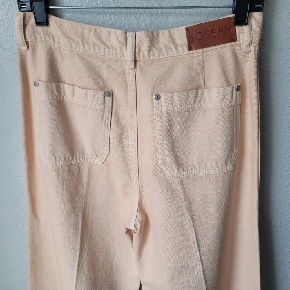 Joseph Brompton Wide Leg High Rise Jeans In Apricot Size 28